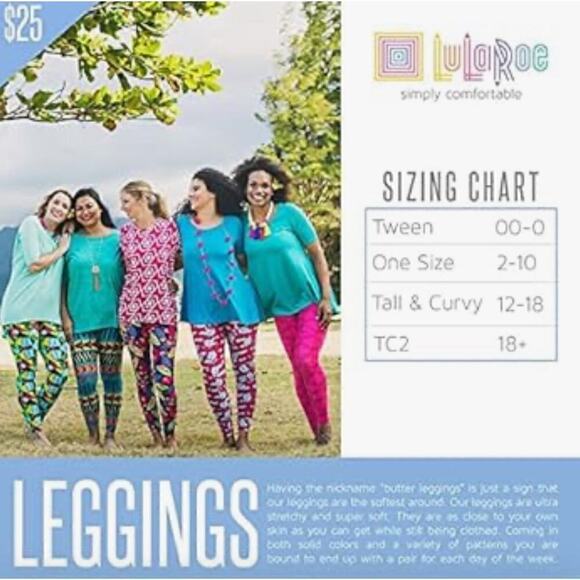 NWOT Lularoe One Size Tomato Vine Pattern Leggings - Picture 6 of 6